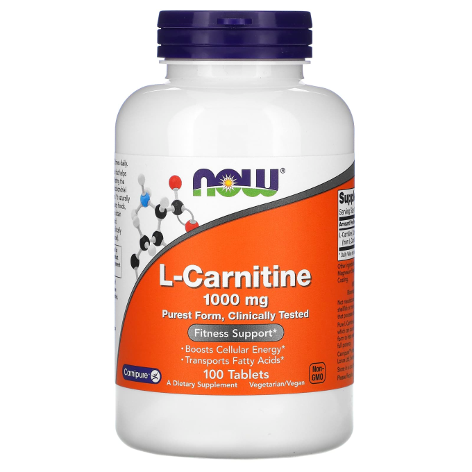 NOW FOODS L-CARNITINE, 1000 мг - 100 таблеток NS28279